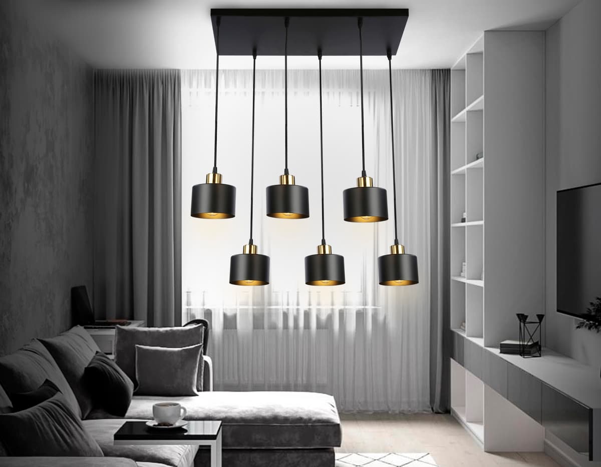 Подвесной светильник в стиле лофт TR8126/6 BK/BS черный/латунь E27*6 max 40W 635*320*920 Ambrella Light 4