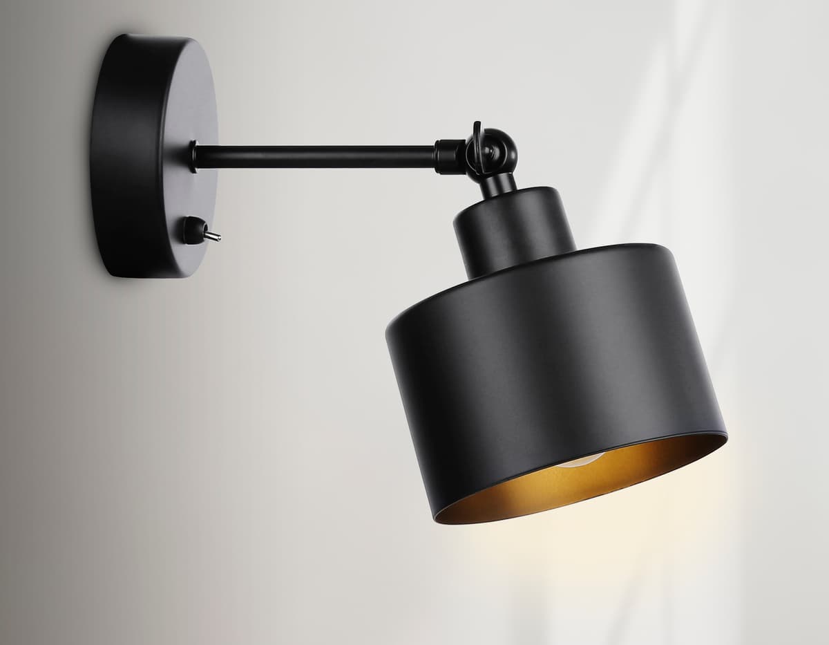 Накладной спот с выключателем в стиле лофт TR8137 BK черный E27 max 40W D120*290 Ambrella Light 4