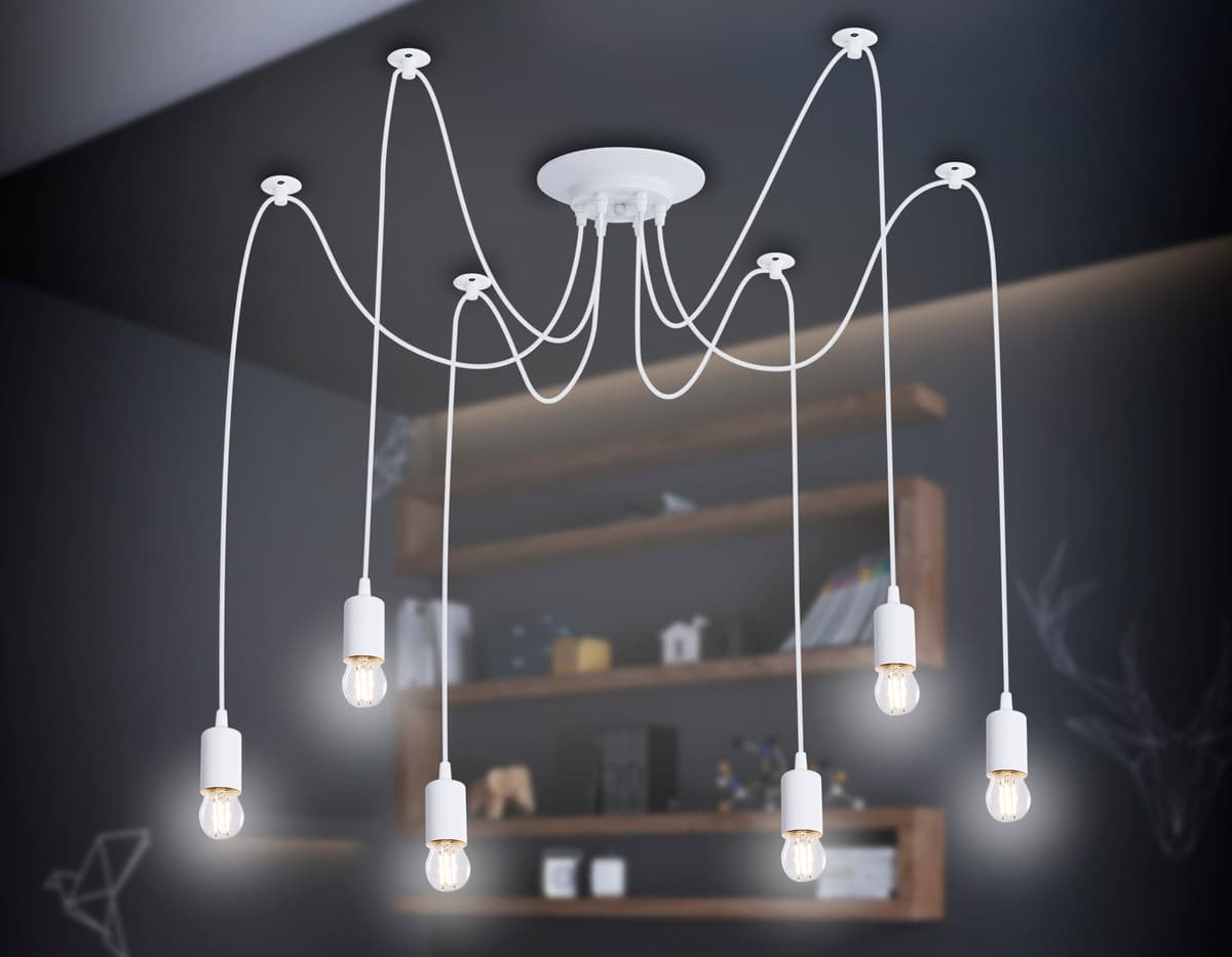 Подвесная люстра в стиле лофт TR8177/6 WH белый E27*6 max 40W D630*910 Ambrella Light 4