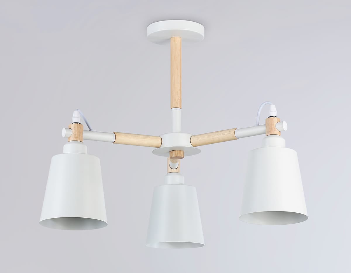 Подвесная люстра TR82204/3 WH/LW белый/светлое дерево E27/3 max 40W D560*430 Ambrella Light 13