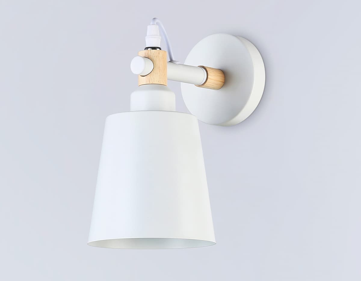 Настенный светильник со сменной лампой TR82212 WH/LW белый/светлое дерево E27 max 40W 230*130*190 Ambrella Light 11