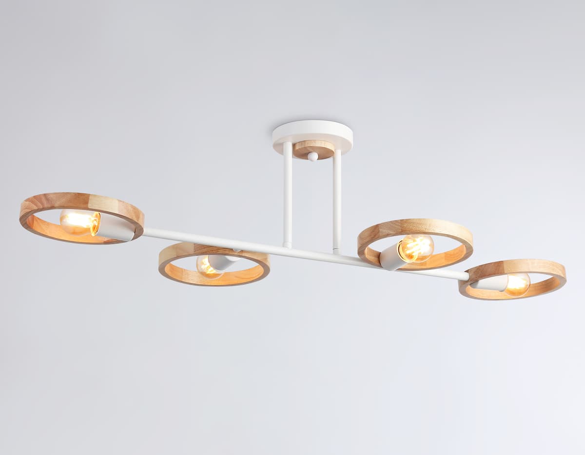 Подвесной светильник со сменной лампой TR8247/4 WH/LWD белый/светлое дерево E27/4 max 40W 840*360*220 Ambrella Light 11
