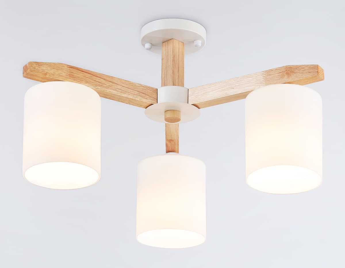 Подвесная люстра TR83112/3 WH/LW белый/светлое дерево E27/3 max 40W D580*320 Ambrella Light 10