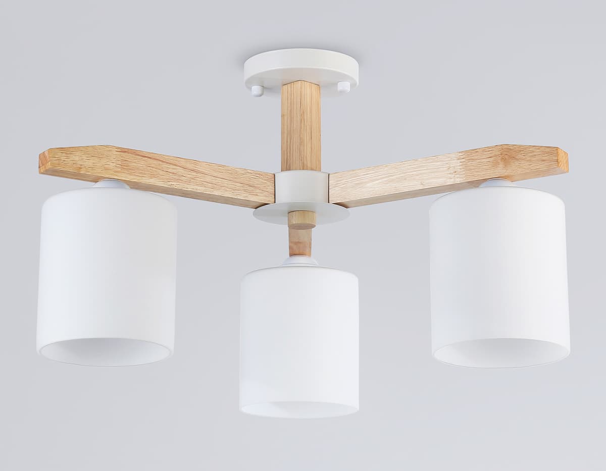 Подвесная люстра TR83112/3 WH/LW белый/светлое дерево E27/3 max 40W D580*320 Ambrella Light 11