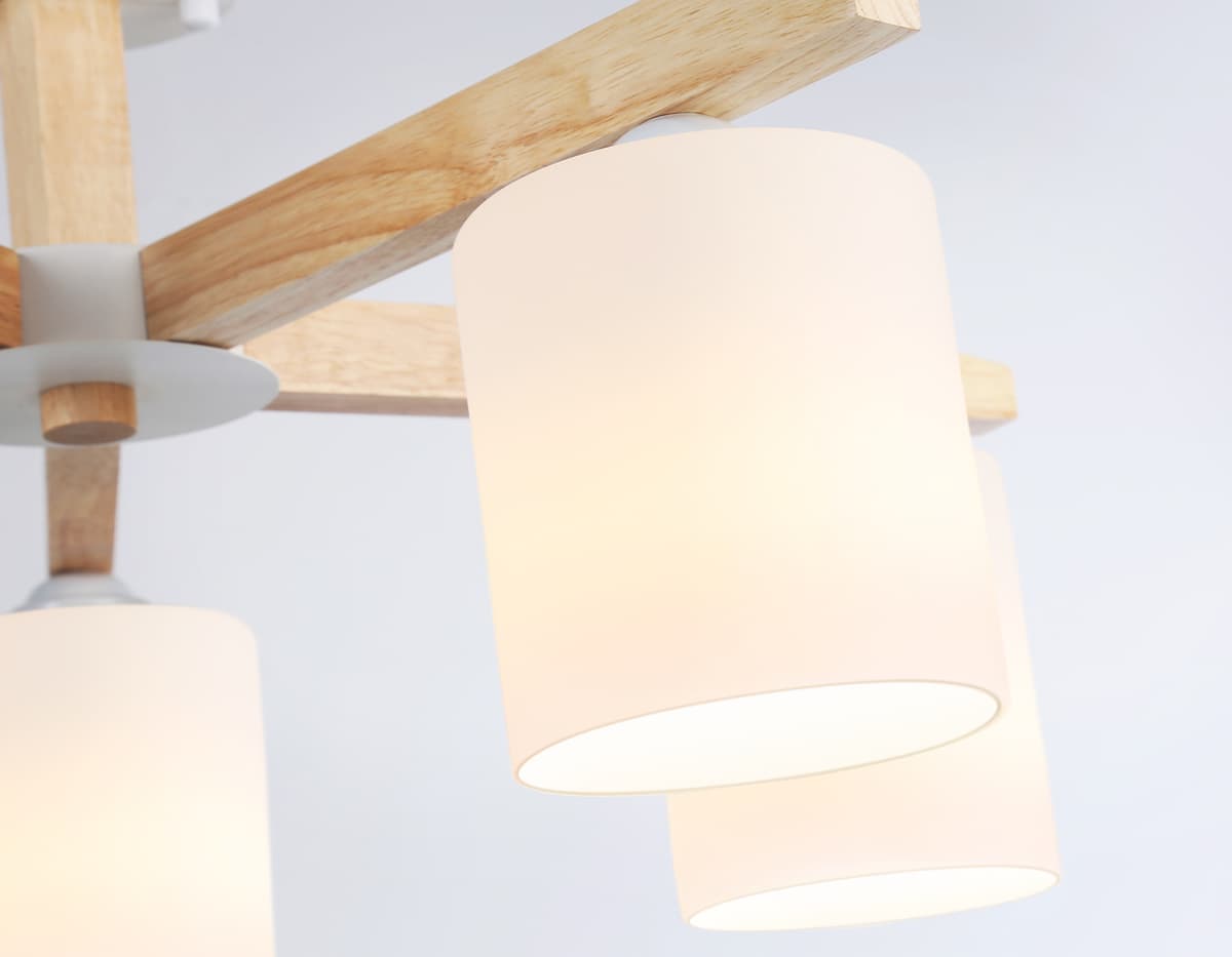 Подвесная люстра TR83113/5 WH/LW белый/светлое дерево E27/5 max 40W D700*325 Ambrella Light 11