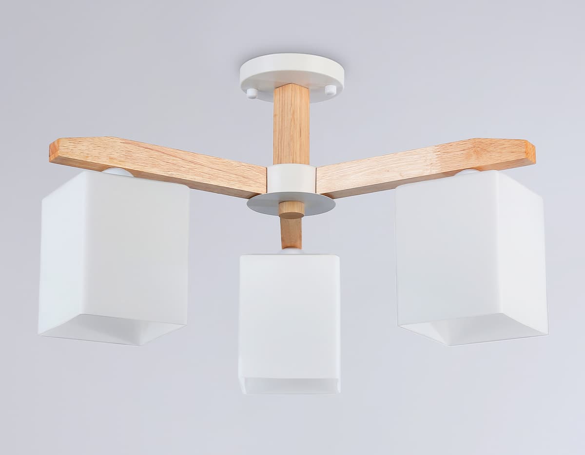 Подвесная люстра TR83115/3 WH/LW белый/светлое дерево E27/3 max 40W D580*320 Ambrella Light 11