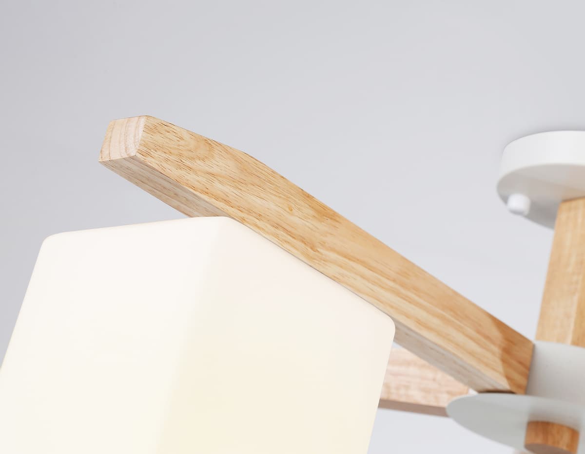 Подвесная люстра TR83118/5 WH/LW белый/светлое дерево E27/5 max 40W D700*325 Ambrella Light 9
