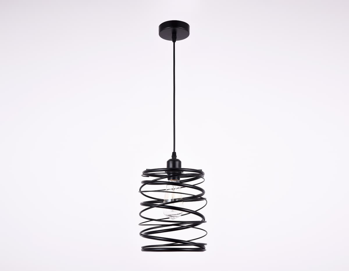 Подвесной светильник в стиле лофт TR8401 BK черный E27 max 60W D190*1000 Ambrella Light 10
