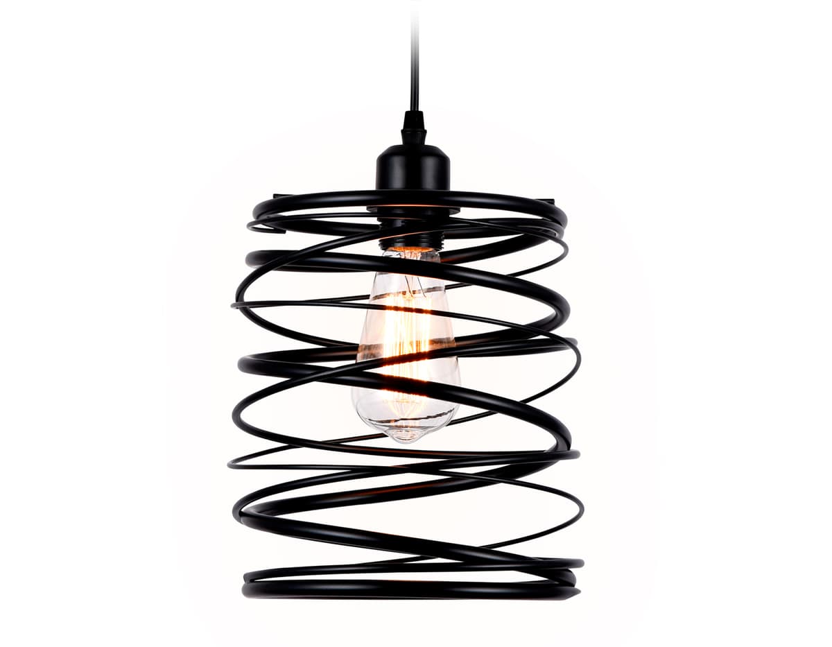 Подвесной светильник в стиле лофт TR8401 BK черный E27 max 60W D190*1000 Ambrella Light 6