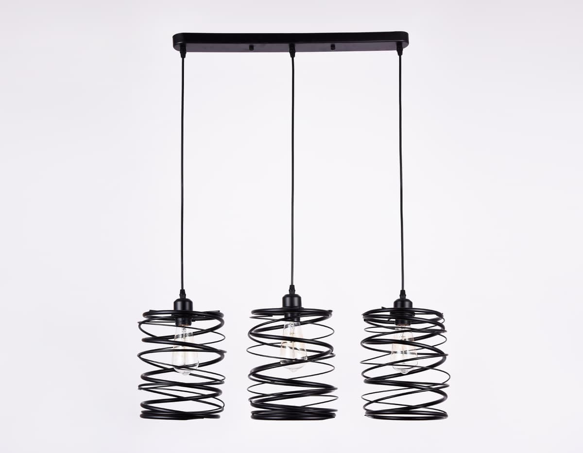 Подвесной светильник в стиле лофт TR8403/3 BK черный E27/3 max 60W 720*180*1000 Ambrella Light 10