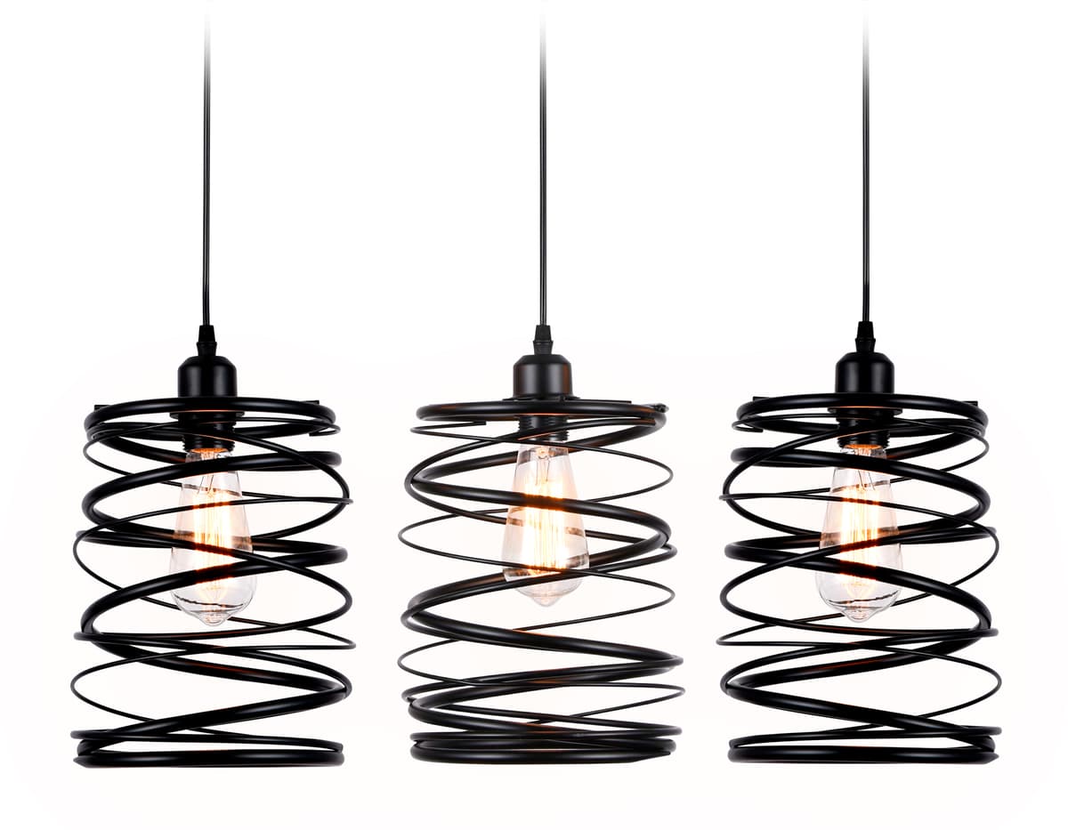 Подвесной светильник в стиле лофт TR8403/3 BK черный E27/3 max 60W 720*180*1000 Ambrella Light 6