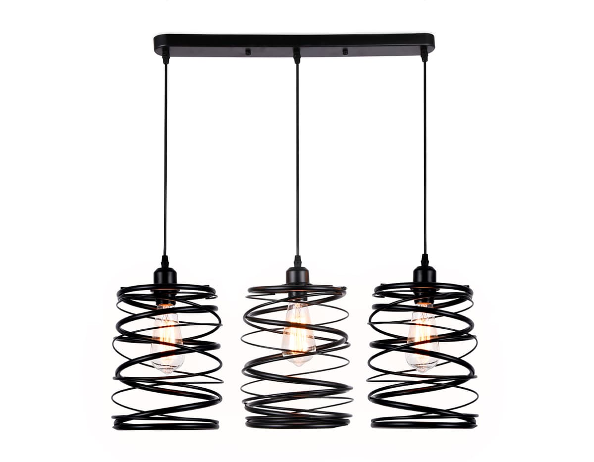 Подвесной светильник в стиле лофт TR8403/3 BK черный E27/3 max 60W 720*180*1000 Ambrella Light 9