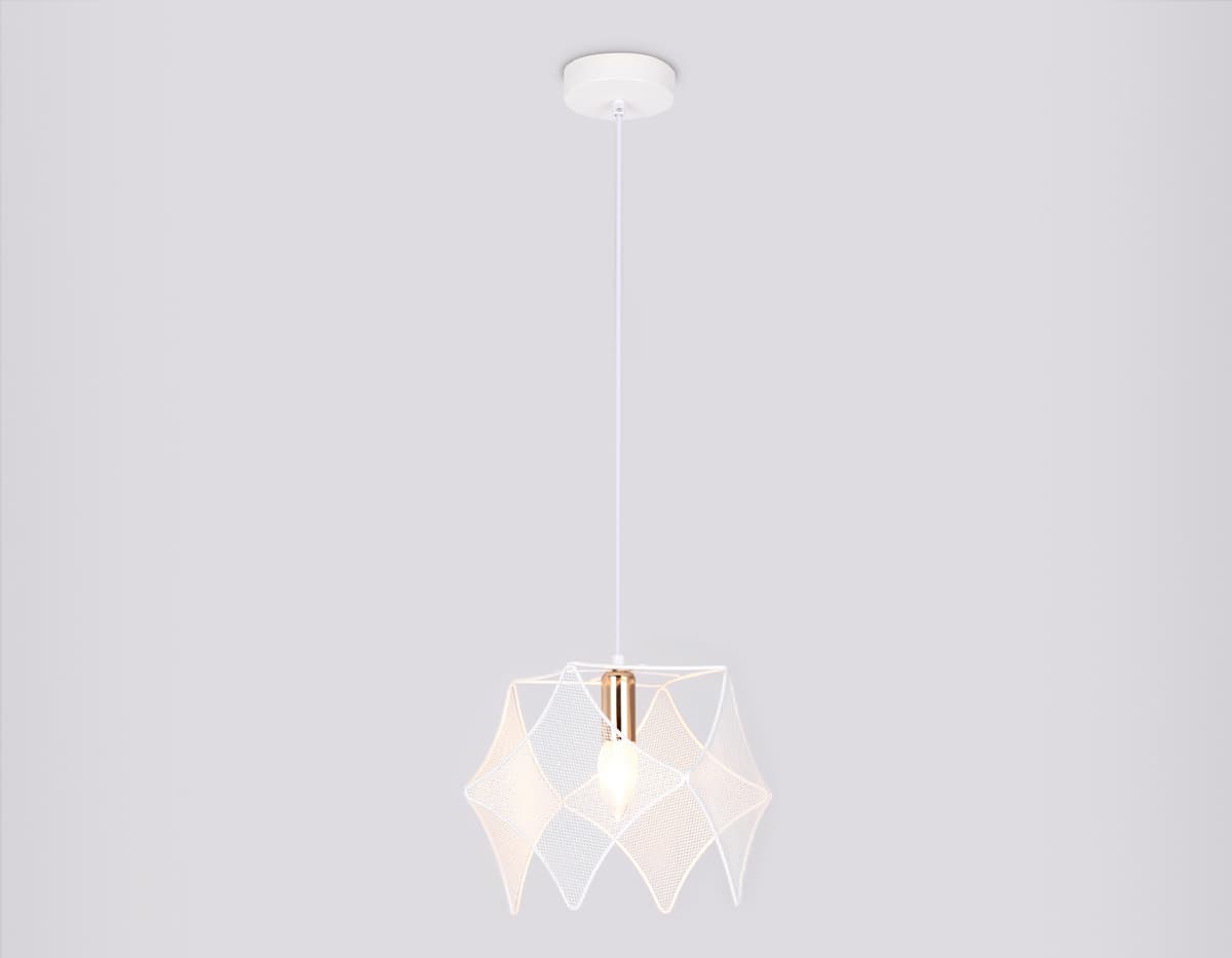 Подвесной светильник в стиле лофт TR8420 WH/GD белый/золото E14 max 40W D285*1000 Ambrella Light 9