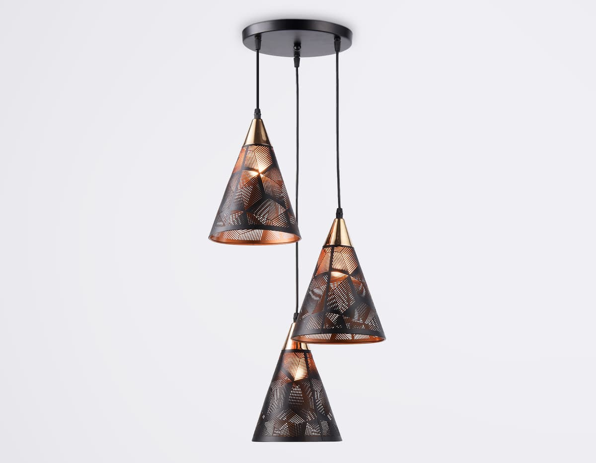 Подвесной светильник TR8435/3 BK/FGD черный/золото E27/3 max 40W D360*800 Ambrella Light 11