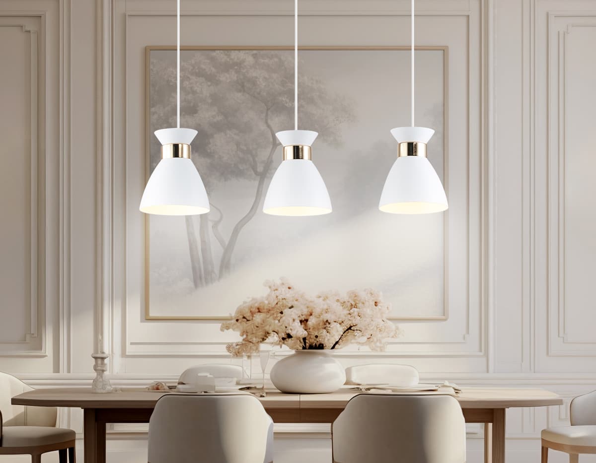Светильник подвесной в стиле лофт TR8466/3 WH/FGD белый/золото E27/3 max 60W 550*135*1000 Ambrella Light 11