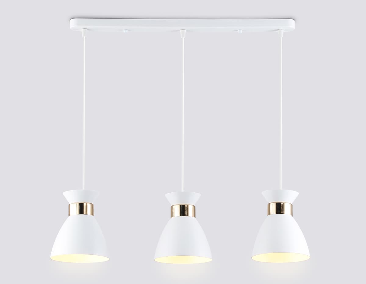 Светильник подвесной в стиле лофт TR8466/3 WH/FGD белый/золото E27/3 max 60W 550*135*1000 Ambrella Light 8