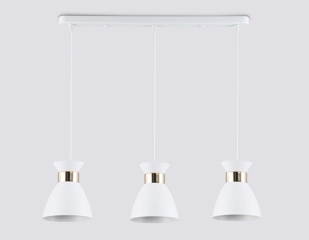 Светильник подвесной в стиле лофт TR8466/3 WH/FGD белый/золото E27/3 max 60W 550*135*1000 Ambrella Light 9