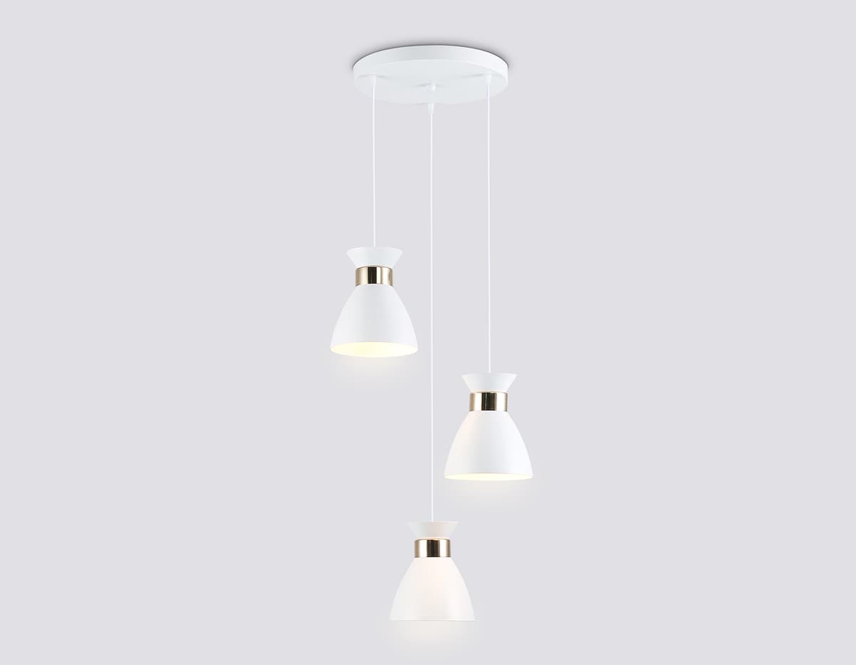 Светильник подвесной в стиле лофт TR8467/3 WH/FGD белый/золото E27/3 max 60W D340*1000 Ambrella Light 8