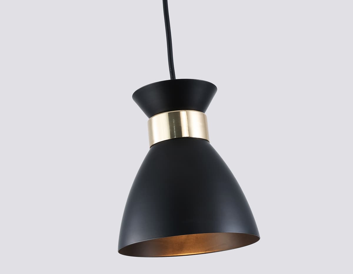 Светильник подвесной в стиле лофт TR8468 BK/FGD черный/золото E27 max 60W D130*1000 Ambrella Light 10