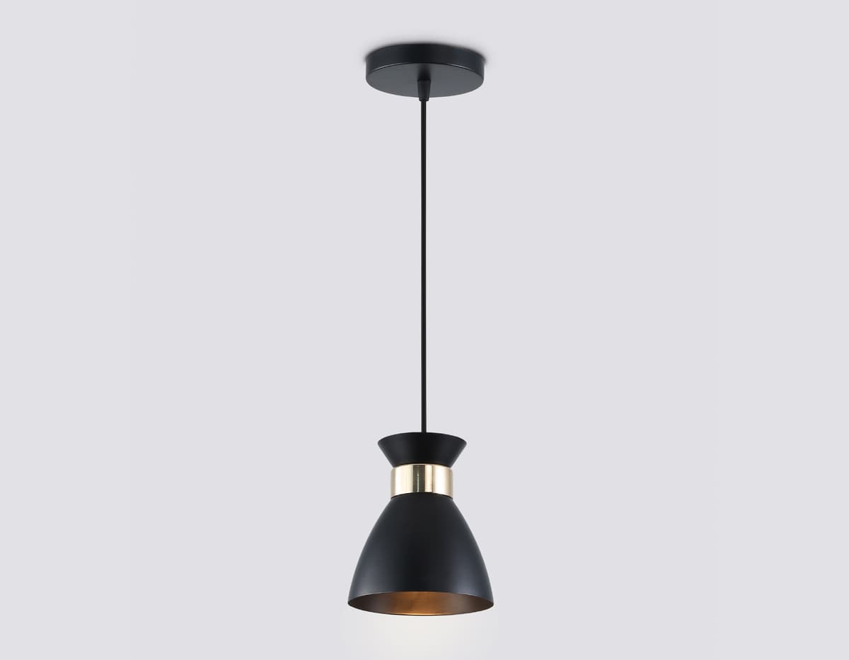 Светильник подвесной в стиле лофт TR8468 BK/FGD черный/золото E27 max 60W D130*1000 Ambrella Light 8