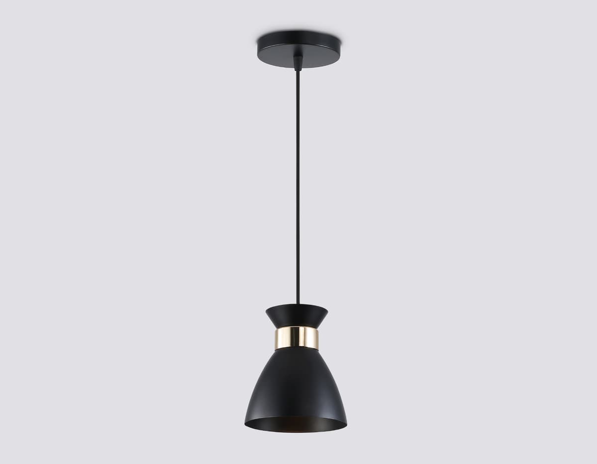 Светильник подвесной в стиле лофт TR8468 BK/FGD черный/золото E27 max 60W D130*1000 Ambrella Light 9