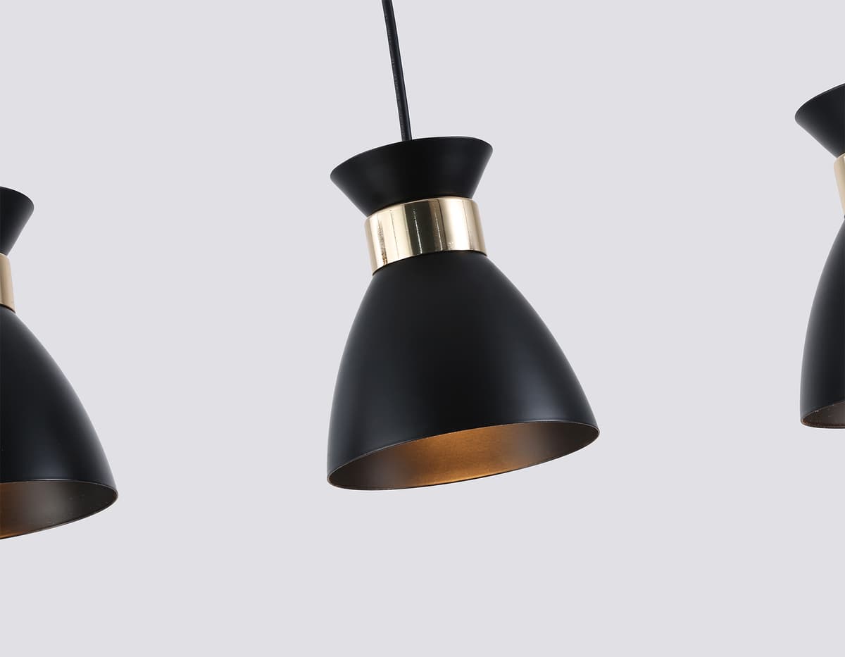 Светильник подвесной в стиле лофт TR8469/3 BK/FGD черный/золото E27/3 max 60W 550*135*1000 Ambrella Light 10