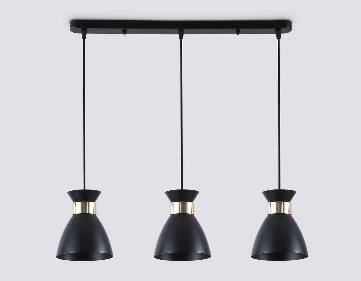 Светильник подвесной в стиле лофт TR8469/3 BK/FGD черный/золото E27/3 max 60W 550*135*1000 Ambrella Light 9