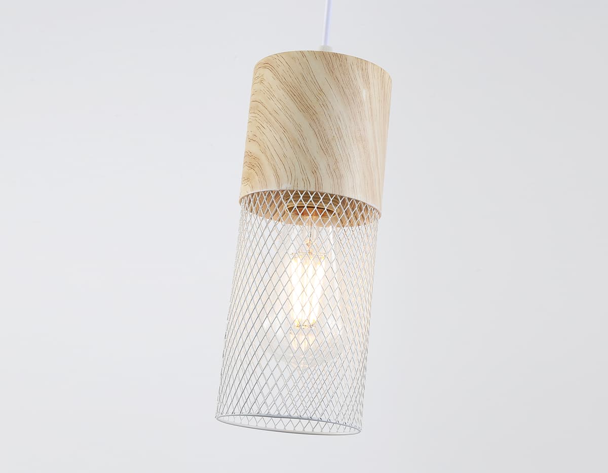 Светильник подвесной TR8498 WH/WD белый/дерево E27 max 60W D100*1000 Ambrella Light 10