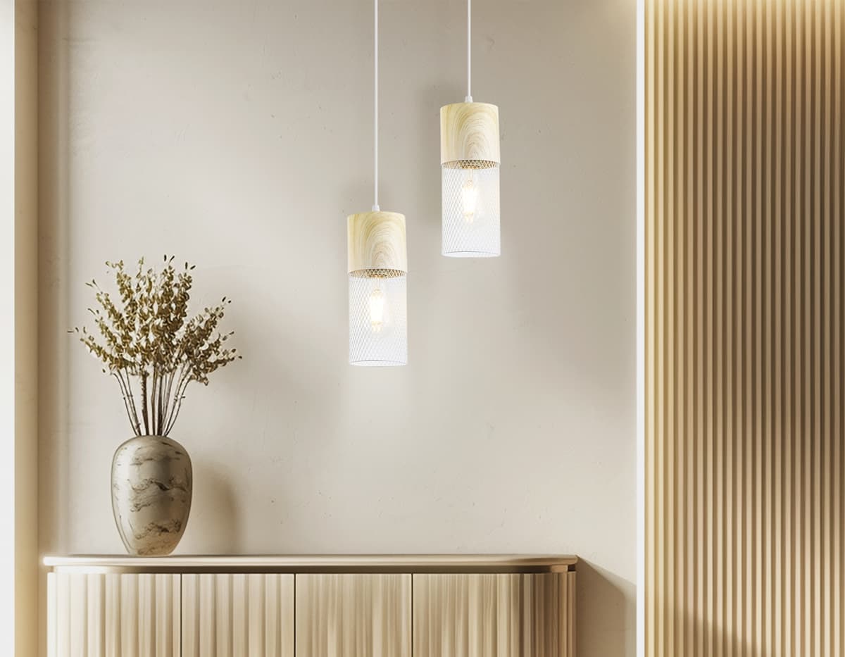 Светильник подвесной TR8498 WH/WD белый/дерево E27 max 60W D100*1000 Ambrella Light 11