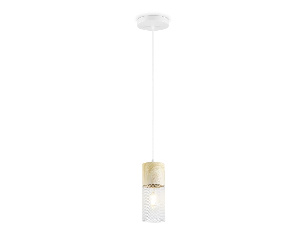 Светильник подвесной TR8498 WH/WD белый/дерево E27 max 60W D100*1000 Ambrella Light 7