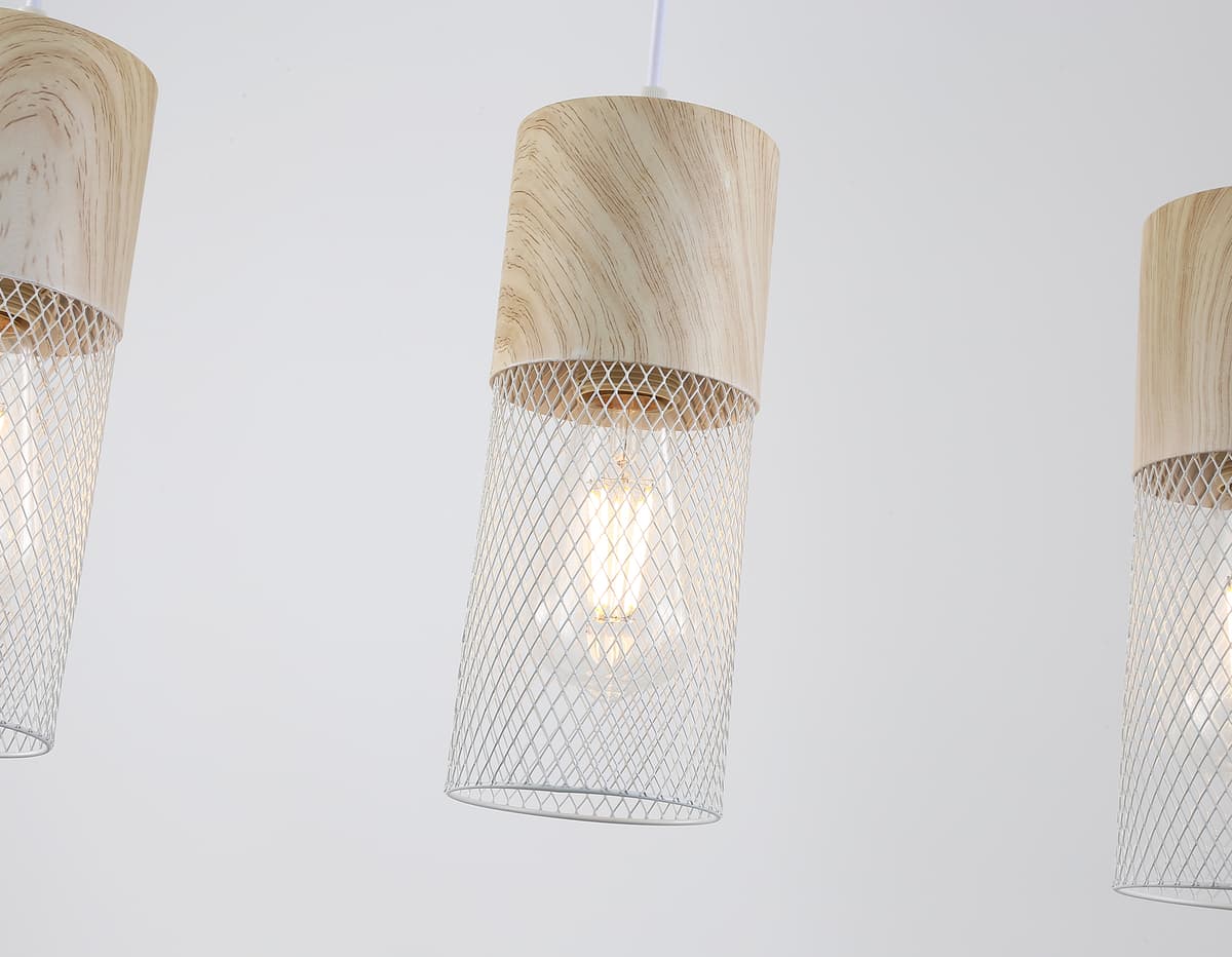 Светильник подвесной TR8499/3 WH/WD белый/дерево E27/3 max 60W 550*100*1000 Ambrella Light 10