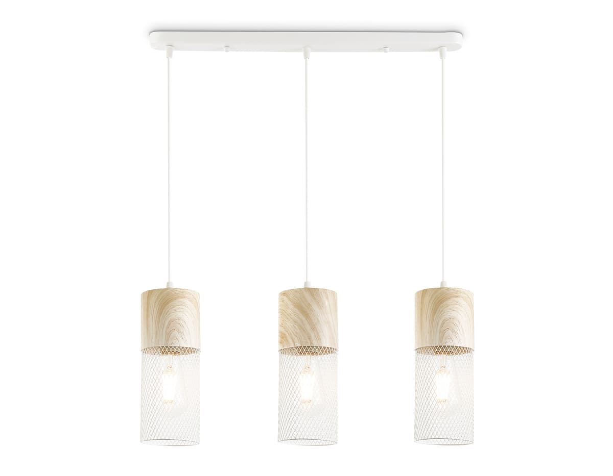 Светильник подвесной TR8499/3 WH/WD белый/дерево E27/3 max 60W 550*100*1000 Ambrella Light 7