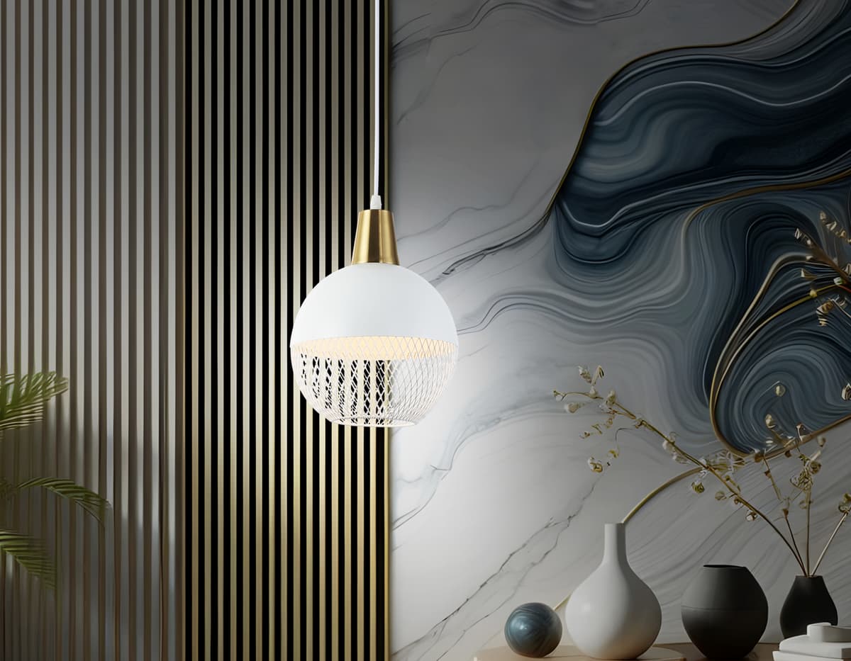 Светильник подвесной TR8502 WH/CP белый/медь E27 max 60W D200*1000 Ambrella Light 11