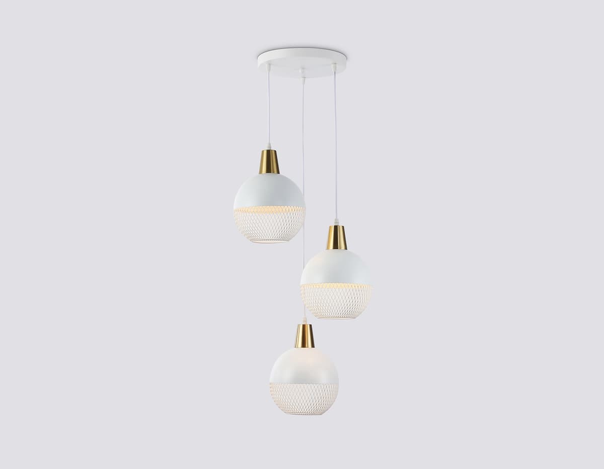 Светильник подвесной TR8503/3 WH/CP белый/медь E27/3 max 60W D410*1000 Ambrella Light 8