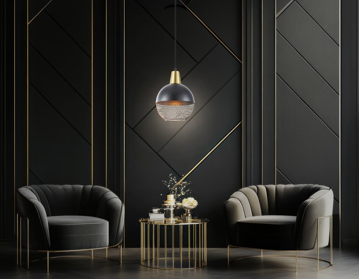 Светильник подвесной TR8504 BK/CP черный/медь E27 max 60W D200*1000 Ambrella Light 11