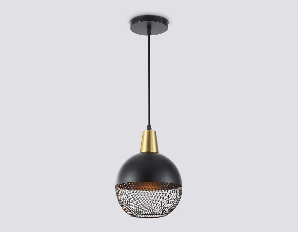 Светильник подвесной TR8504 BK/CP черный/медь E27 max 60W D200*1000 Ambrella Light 8