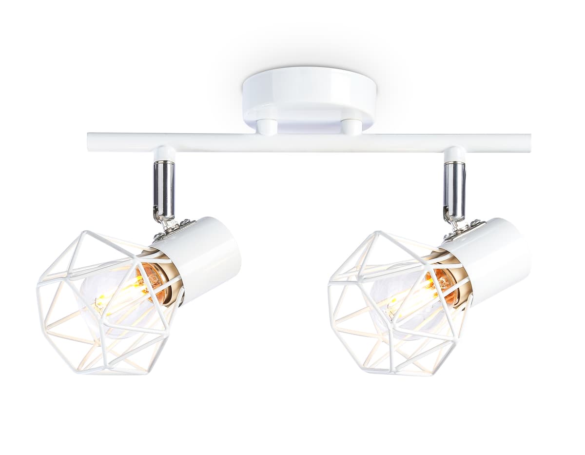 Настенно-потолочный спот в стиле лофт TR8628/2 WH/CH белый/хром E27*2 max 40W 260*91*175 Ambrella Light 2
