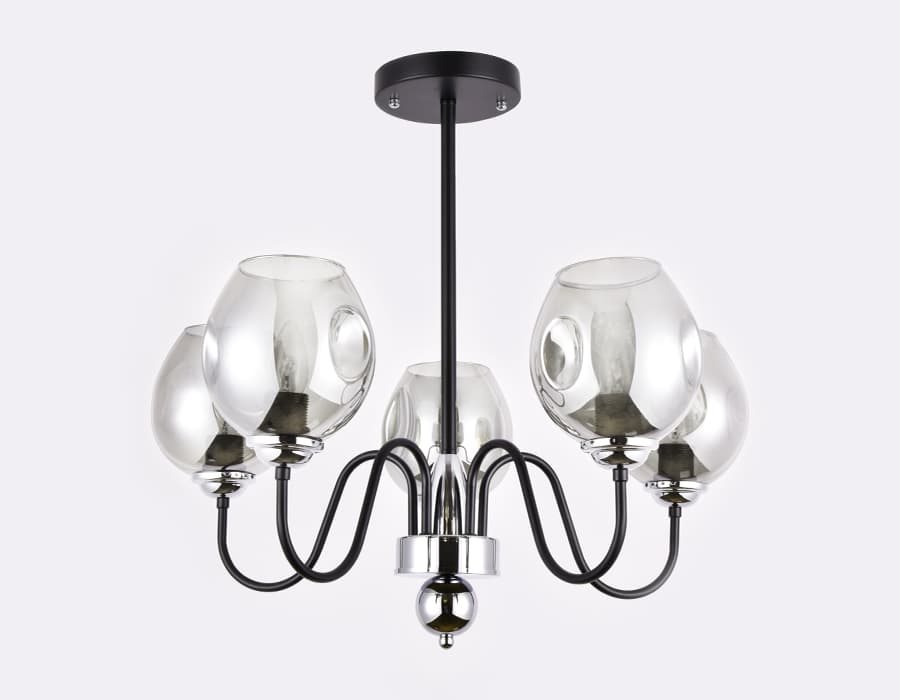 Подвесная люстра TR9058/5 BK/SM черный/дымчатый E27 max 40W D650*572 Ambrella Light 7