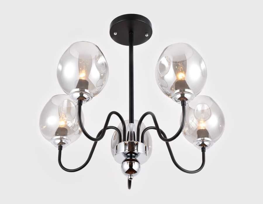 Подвесная люстра TR9058/5 BK/SM черный/дымчатый E27 max 40W D650*572 Ambrella Light 8