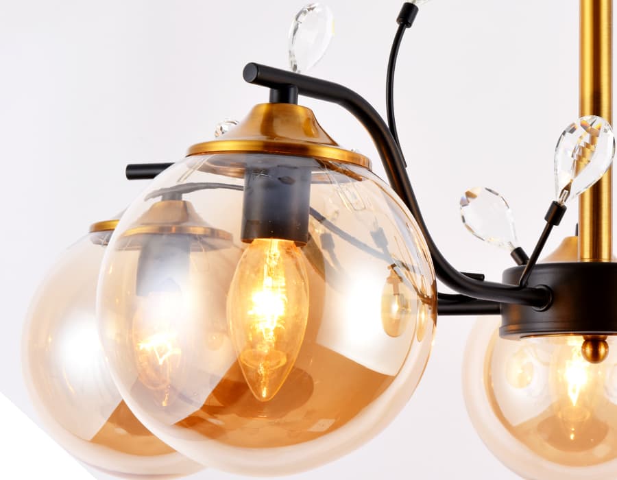 Подвесная люстра TR9072/5 BK/TI черный/янтарь E14 max 40W D620*420 Ambrella Light 6