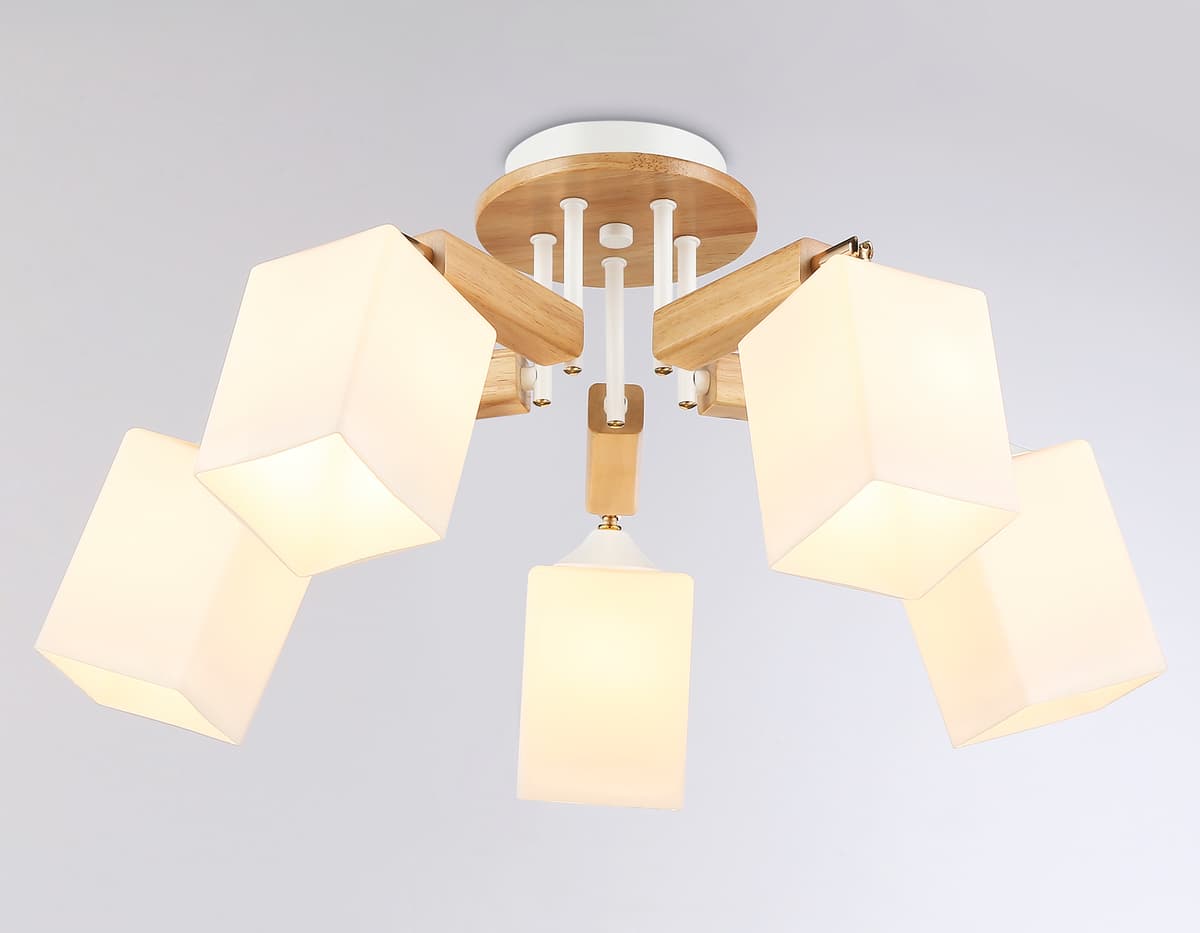 Подвесная люстра TR9518/5 WH/GD/FR белый/золото/белый матовый E27*5 max 40W D670*260 Ambrella Light 11