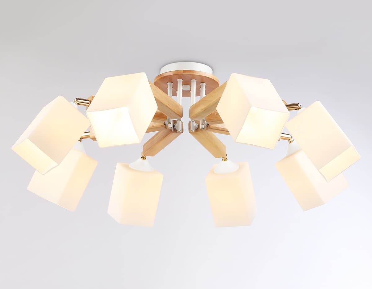 Подвесная люстра TR9522/8 WH/GD/FR белый/золото/белый матовый E27*8 max 40W D790*260 Ambrella Light 13