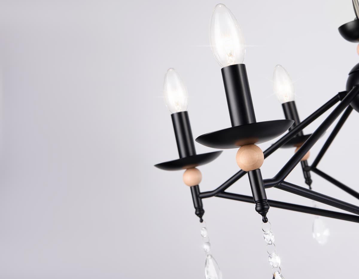 Подвесная люстра TR9597/6 BK черный E14/6 max 40W D660*880 Ambrella Light 8
