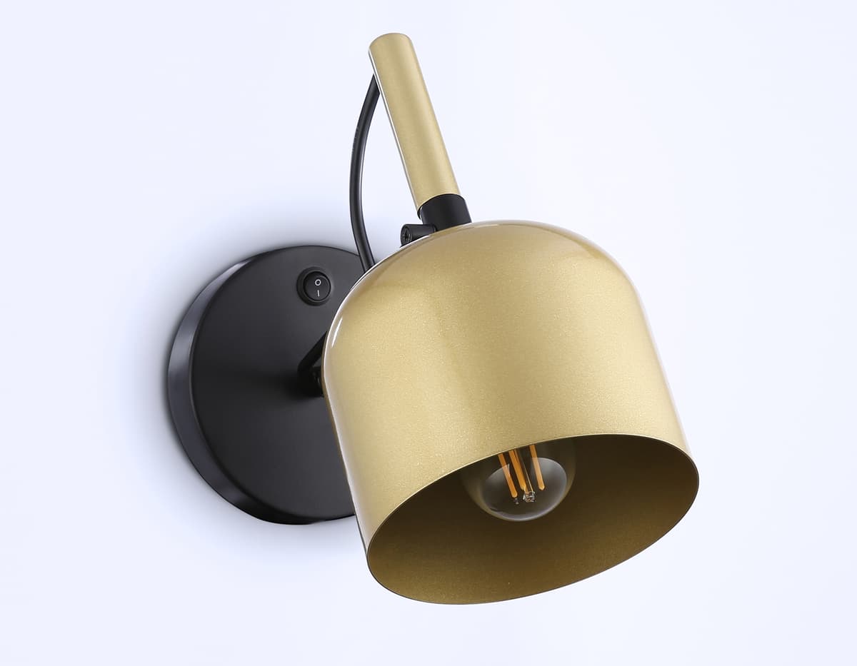 Накладной спот с выключателем TR97102 GD/BK золото/черный E27 max 40W D130*223*273 Ambrella Light 7