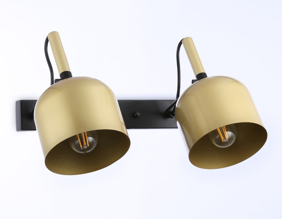 Настенно-потолочный спот TR97106/2 GD/BK золото/черный E27*2 max 40W D130*223*273 Ambrella Light 7