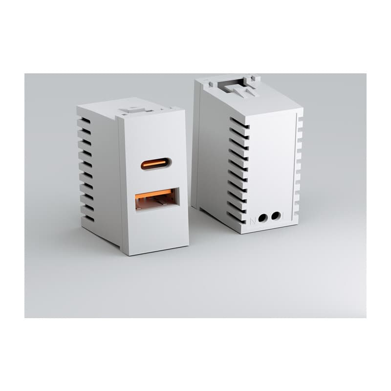 W1272701/ Модульная розетка USB тип A+C 45*22,5 (белый) 3