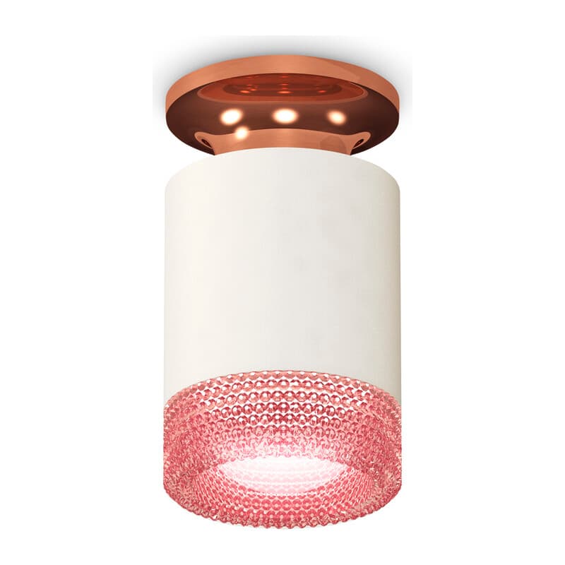 Комплект накладного светильника с композитным хрусталем XS6301202 SWH/PPG/PI белый песок/золото розовое полированное/розовы MR16 GU5.3 (N6906, C6301, N6152) Ambrella Light 4
