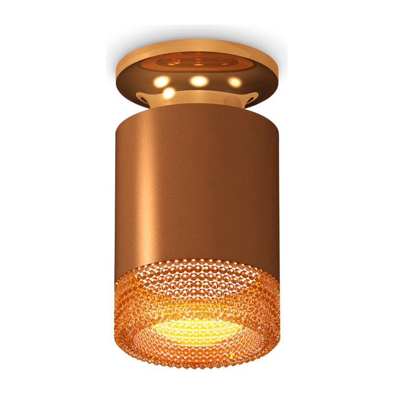 Комплект накладного светильника с композитным хрусталем XS6304131 SCF/PYG/CF кофе песок/золото желтое полированное/кофе MR16 GU5.3 (N6905, C6304, N6154) Ambrella Light 2