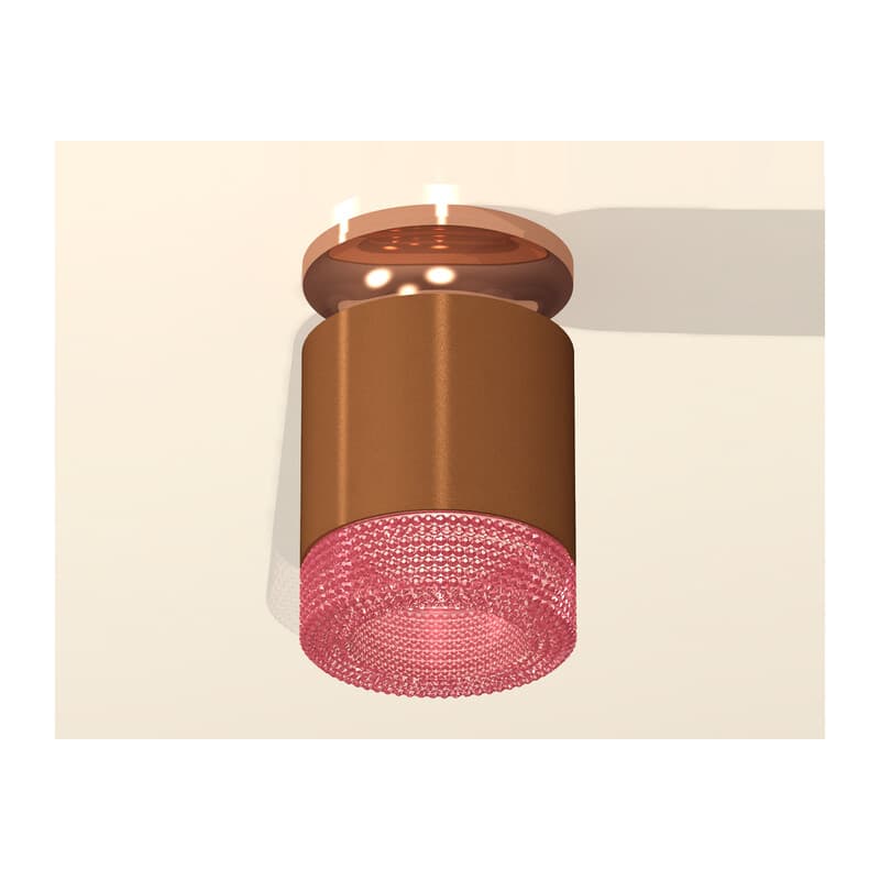 Комплект накладного светильника с композитным хрусталем XS7404142 SCF/PPG/PI кофе песок/золото розовое полированное/розовый MR16 GU5.3 (N7930, C7404, N7193) Ambrella Light 3