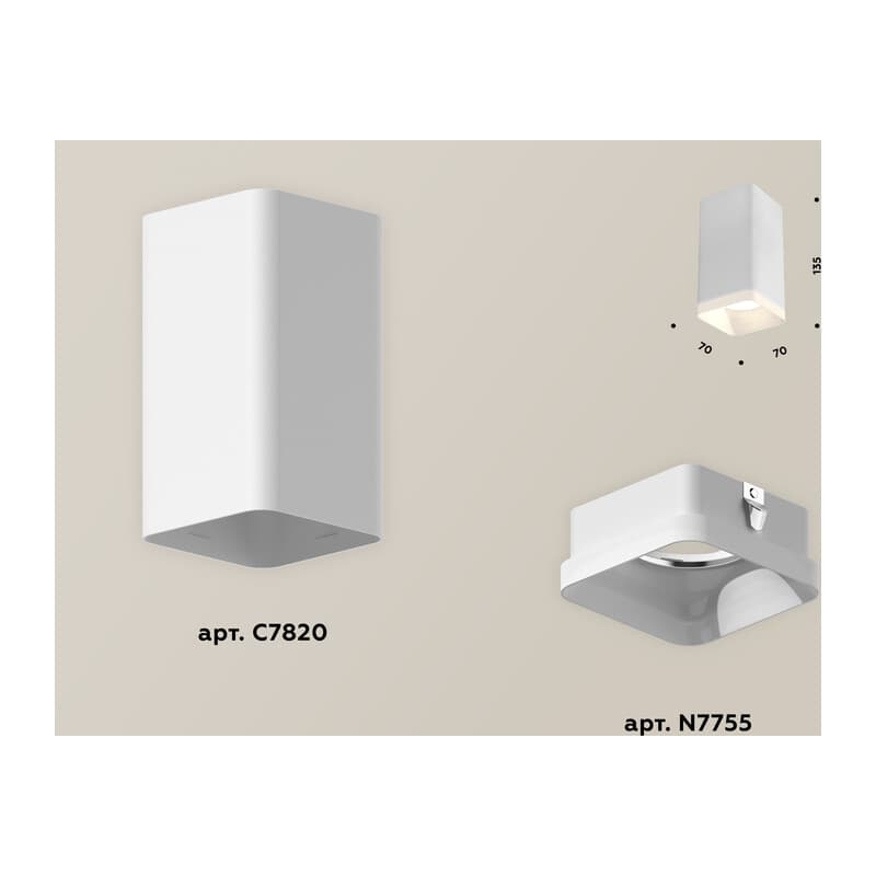 Комплект накладного светильника с акрилом XS7820021 SWH/FR белый песок/белый матовый MR16 GU5.3 (C7820, N7755) Ambrella Light 3